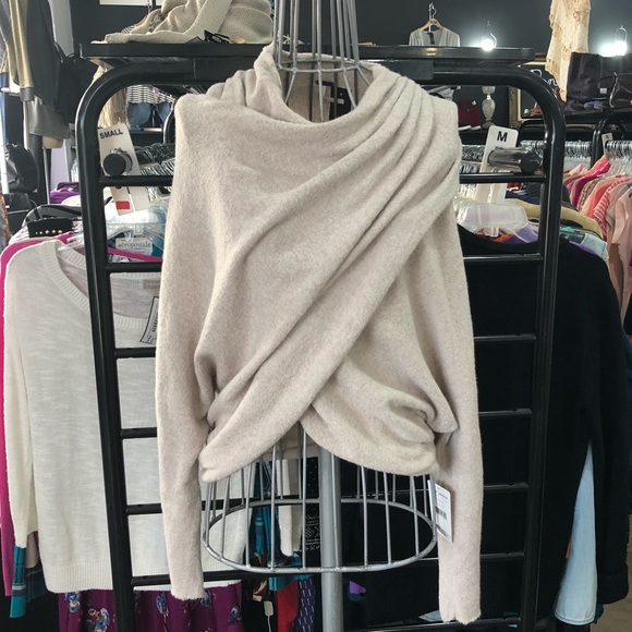 Free People Sweaters - Free People Oatmeal Colored Wrap Sweater